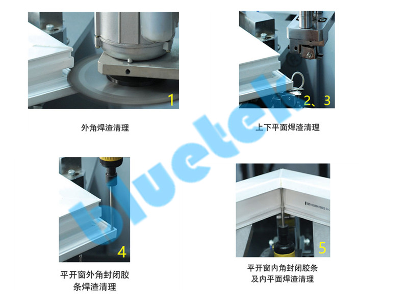 5 Tools PVC Window CNC Corner Cleaning Machine